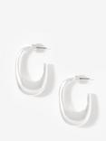Mint Velvet Curved Hoop Earrings, Silver