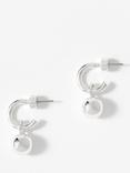 Mint Velvet Sphere Pendant Hoop Earrings, Silver