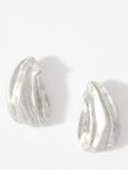 Mint Velvet Textured Stud Earrings, Silver