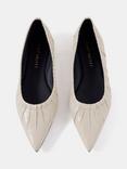 Mint Velvet Arella Cream Leather Ballet Flat Shoes