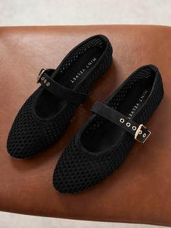 Mint Velvet Trixie Mesh Ballet Flat Pumps - view 2, Black