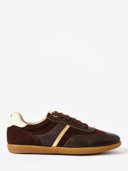 Mint Velvet Lucia Almond Toe Suede Trainers, Brown