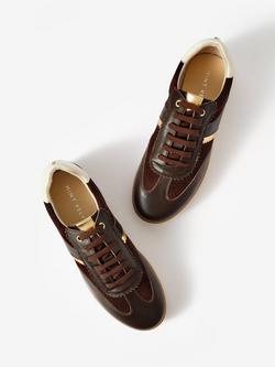 Mint Velvet Lucia Almond Toe Suede Trainers - view 2, Brown