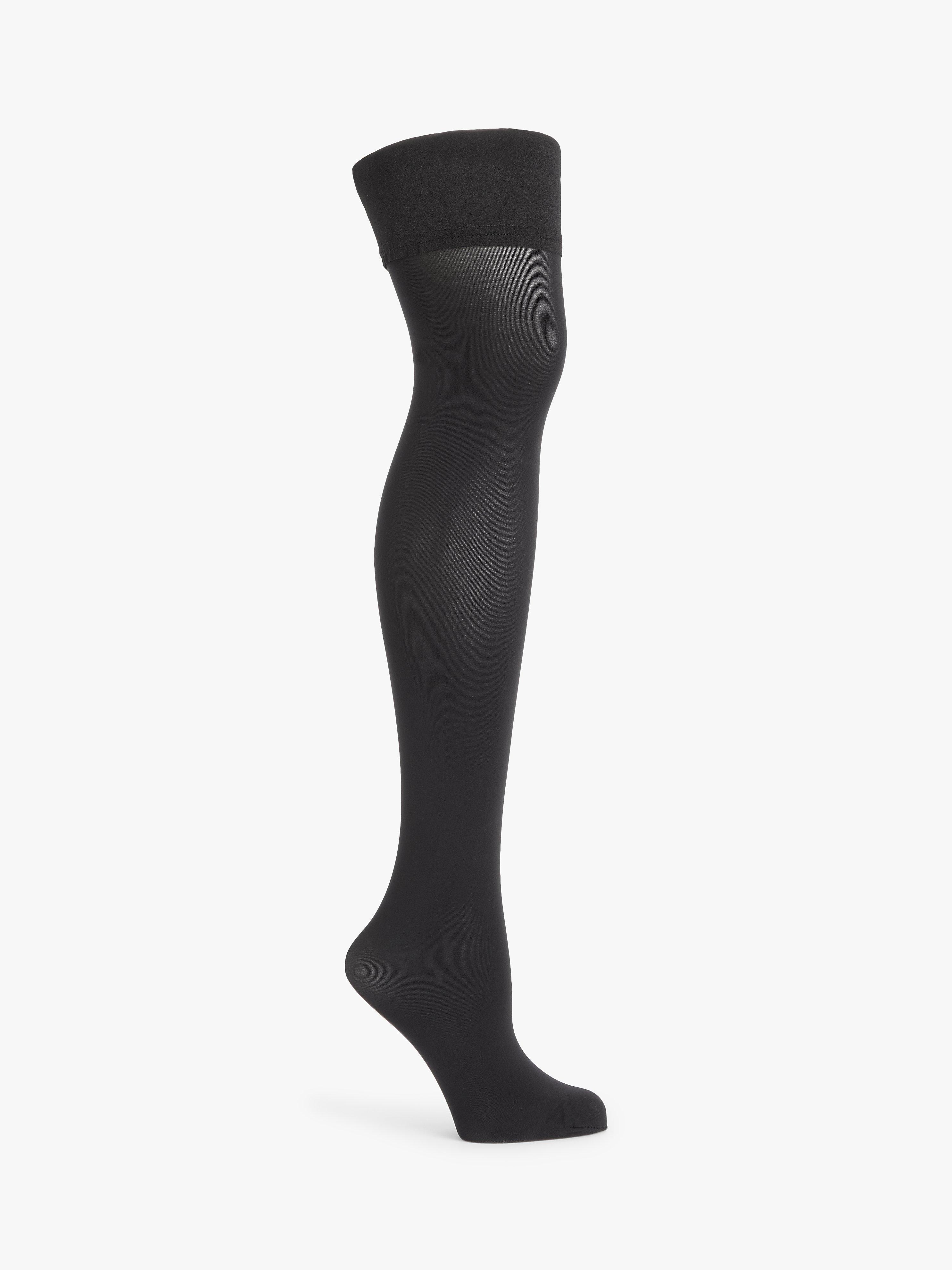 Product image 1 of 2, which shows John Lewis 60 Denier Opaque Hold Ups, Black, S