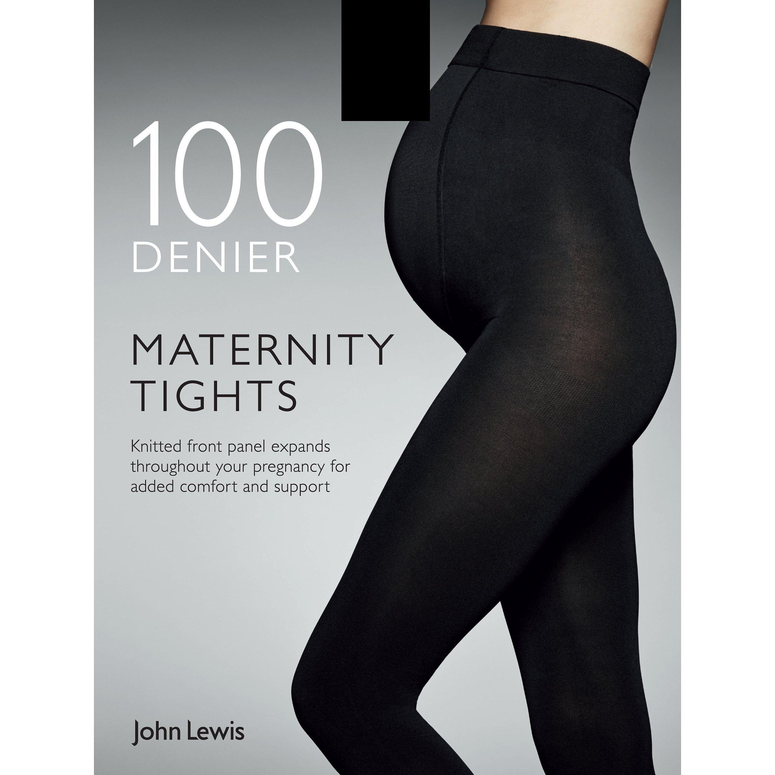Product image 1 of 1, which shows John Lewis 100 Denier Opaque Maternity Tights, Black, M