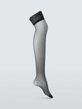 John Lewis 15 Denier Lace Hold Ups, Pack of 2, Black