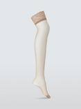 John Lewis 15 Denier Lace Hold Ups, Pack of 2, Almond