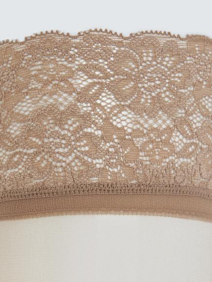 John Lewis 15 Denier Lace Hold Ups, Pack of 2, Almond - view 2, Almond