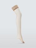 John Lewis 15 Denier Lace Hold Ups, Pack of 2, Caramel