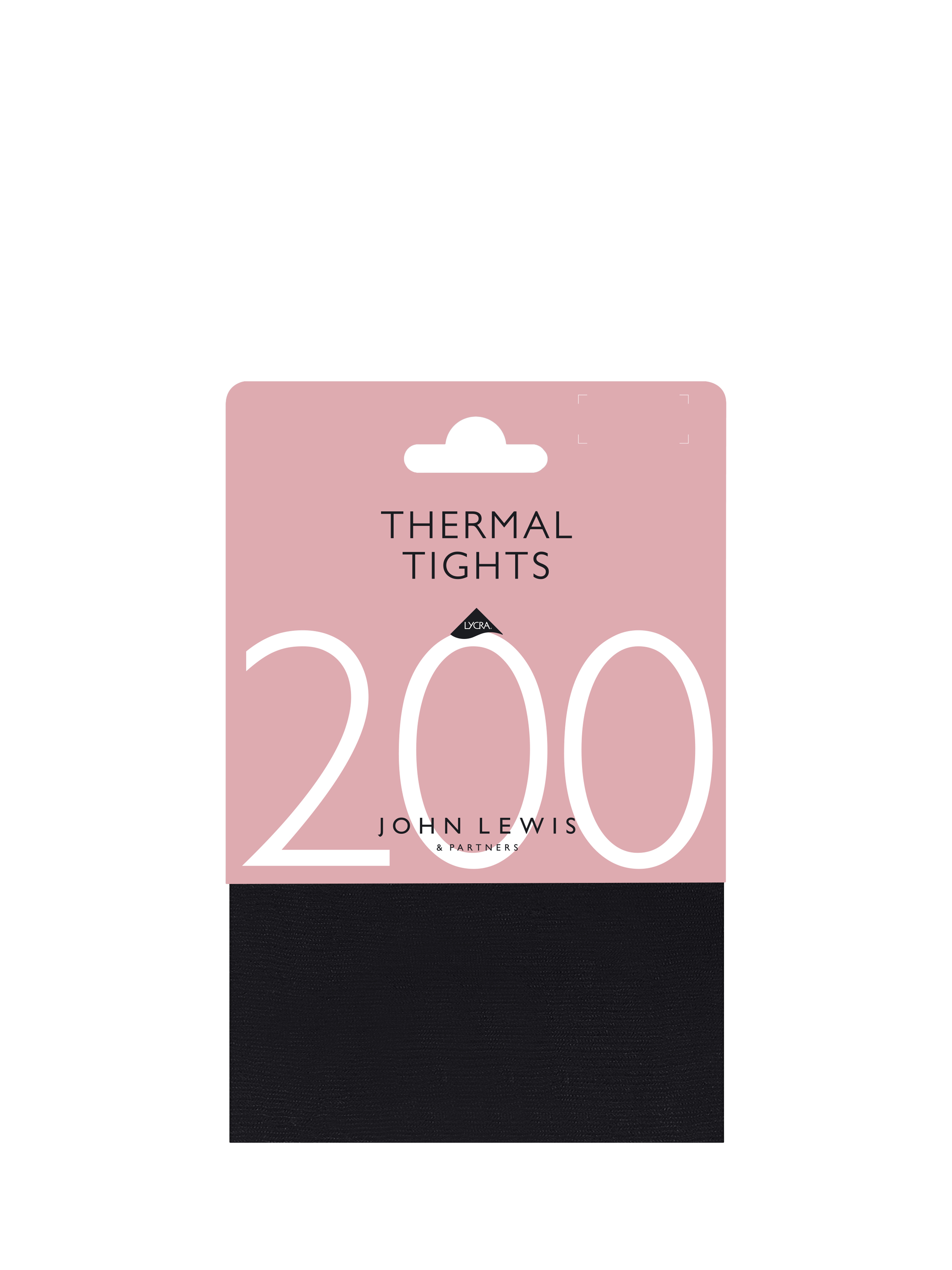 Product image 3 of 3, which shows John Lewis 200 Denier Thermal Tights, Black, S