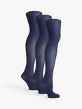 John Lewis ANYDAY 40 Denier Opaque Tights, Pack of 3, Blue