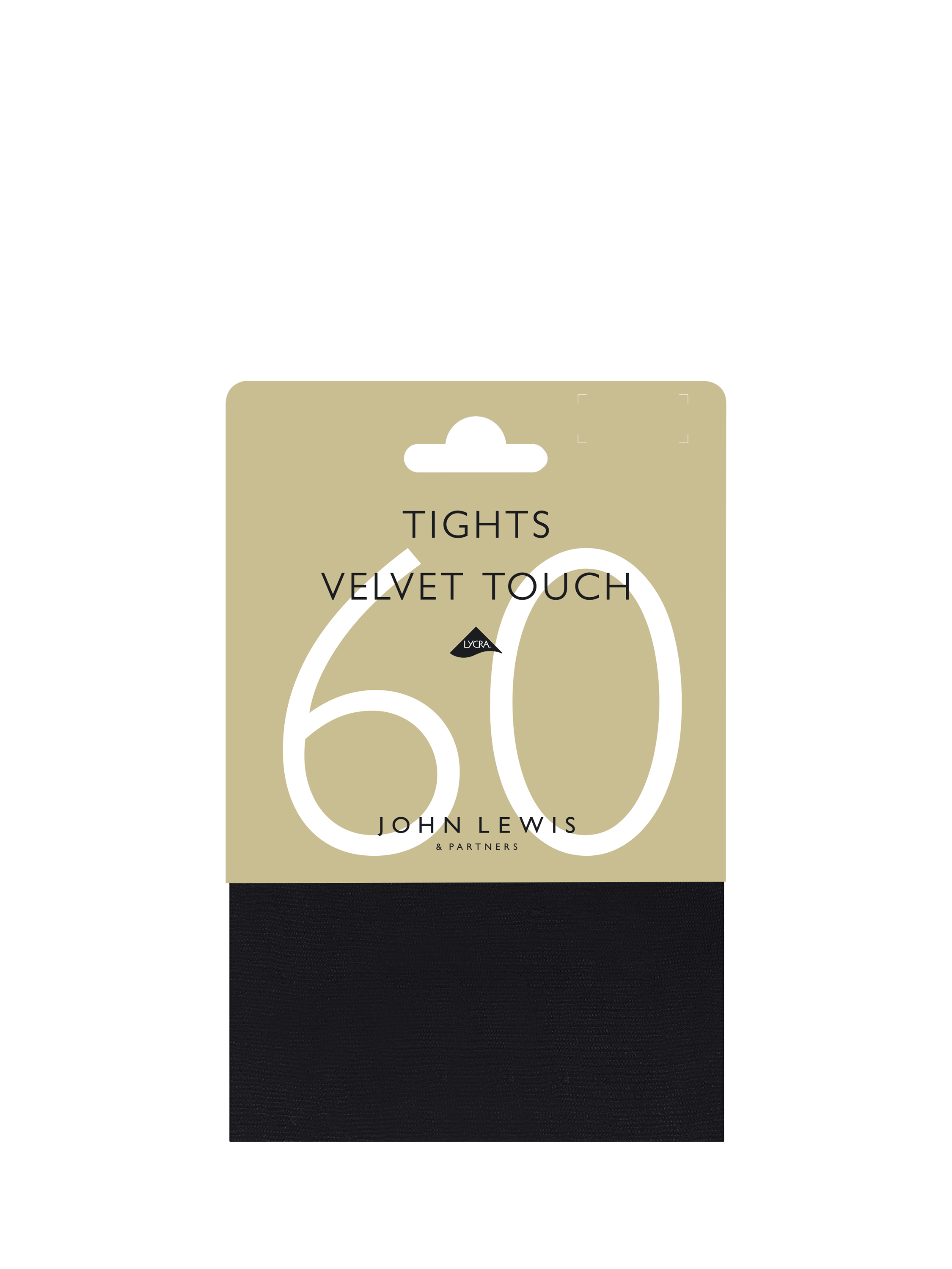 Product image 3 of 3, which shows John Lewis 60 Denier Velvet Touch Tights, Black, S