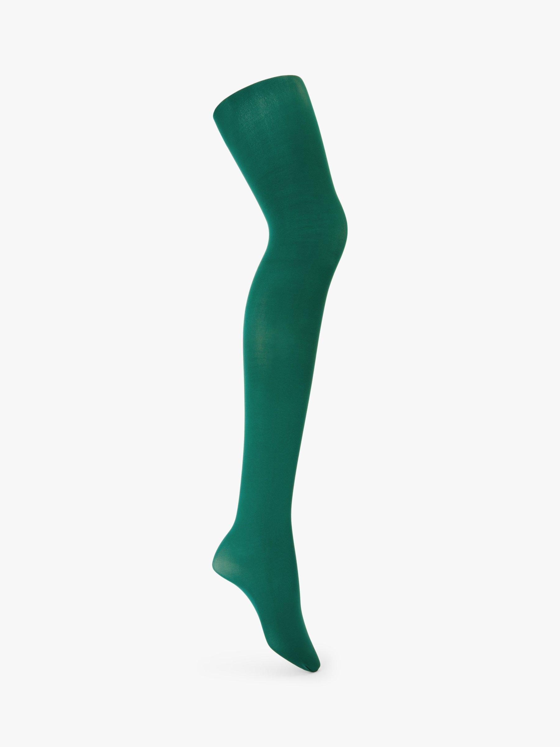 Product image 1 of 2, which shows John Lewis 60 Denier Velvet Touch Tights, Green, S