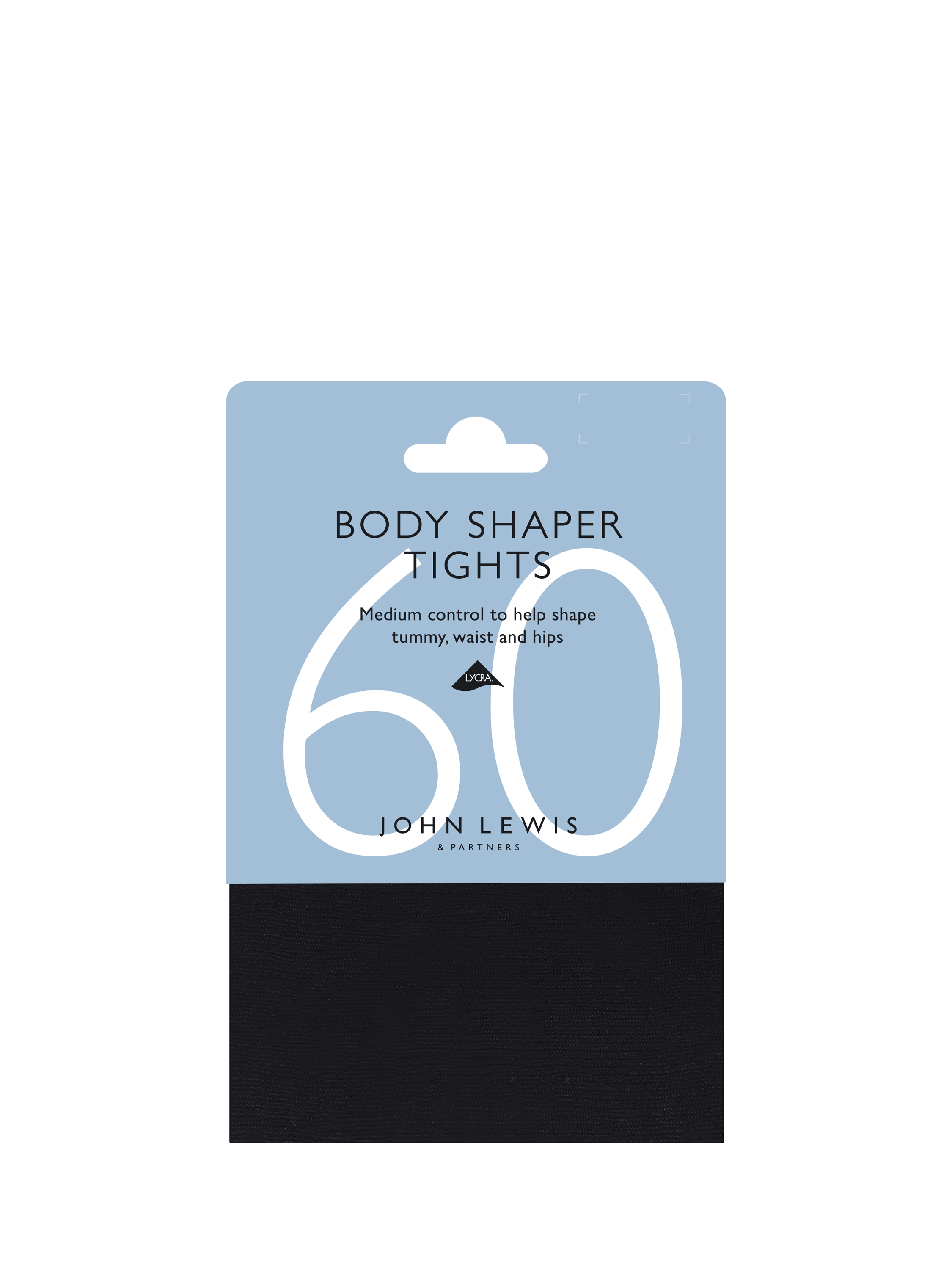 Product image 3 of 3, which shows John Lewis 60 Denier Opaque Body Shaper Tights, Blue, S