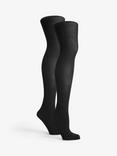 John Lewis ANYDAY 80 Denier Opaque Tights, Pack of 2, Black