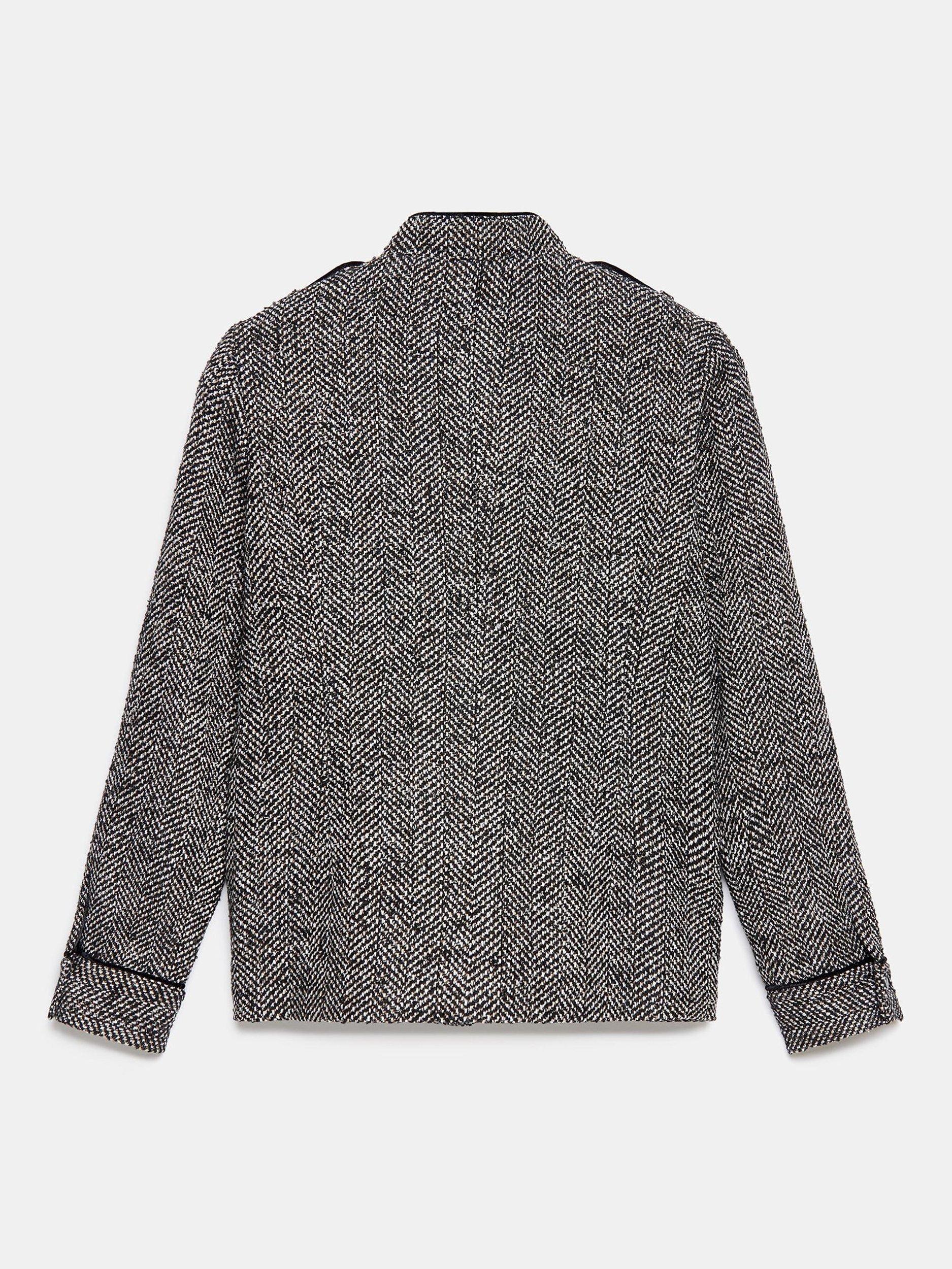 Product image 8 of 8, which shows Mint Velvet Textured Military Jacket, Black, L