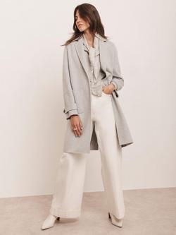 Mint Velvet Wool Blend Midi Coat, Grey, Grey