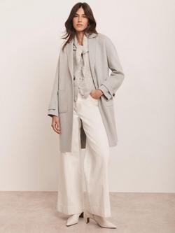 Mint Velvet Wool Blend Midi Coat, Grey - view 2, Grey