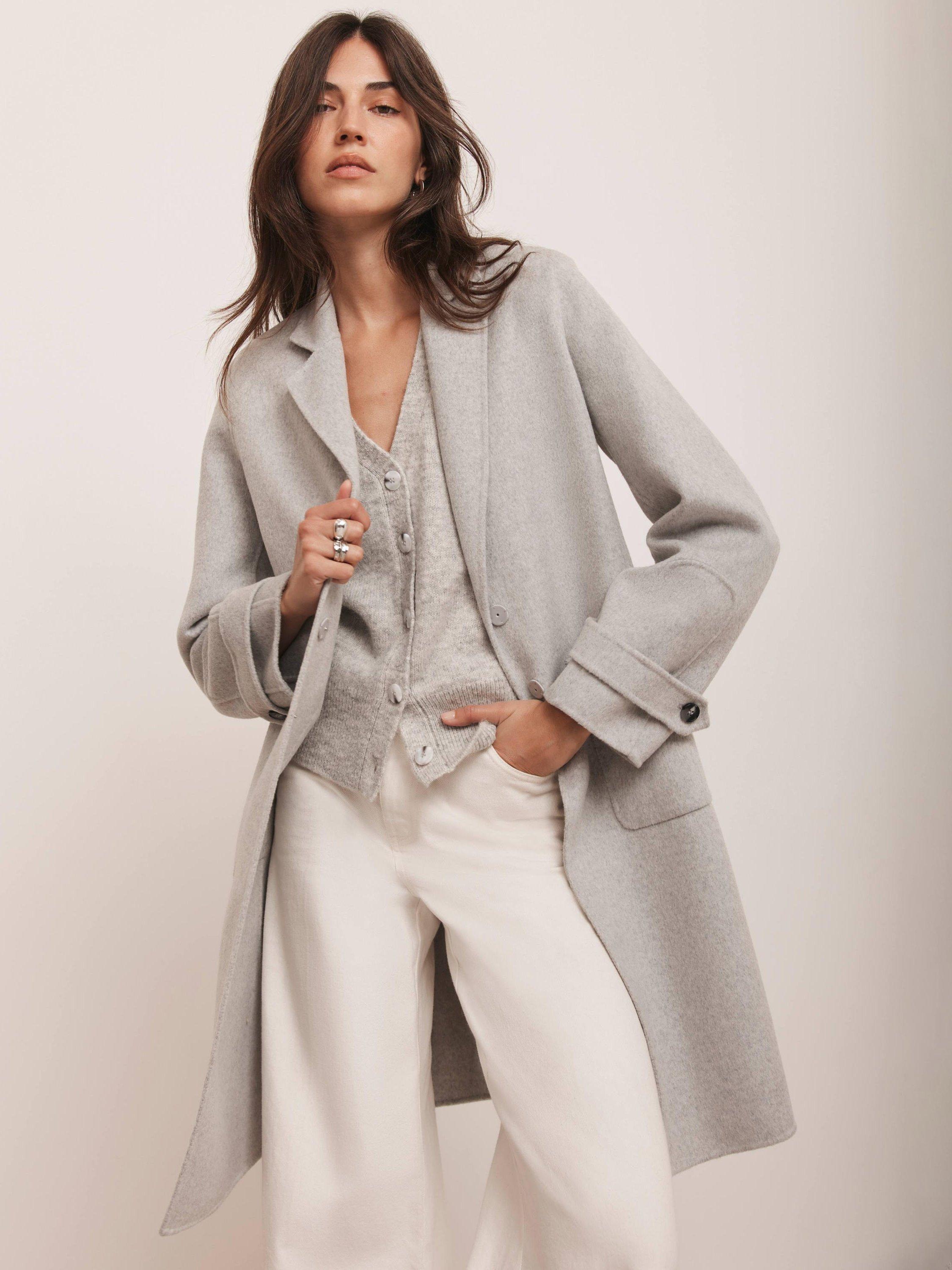 Product image 3 of 8, which shows Mint Velvet Wool Blend Midi Coat, Grey, XL