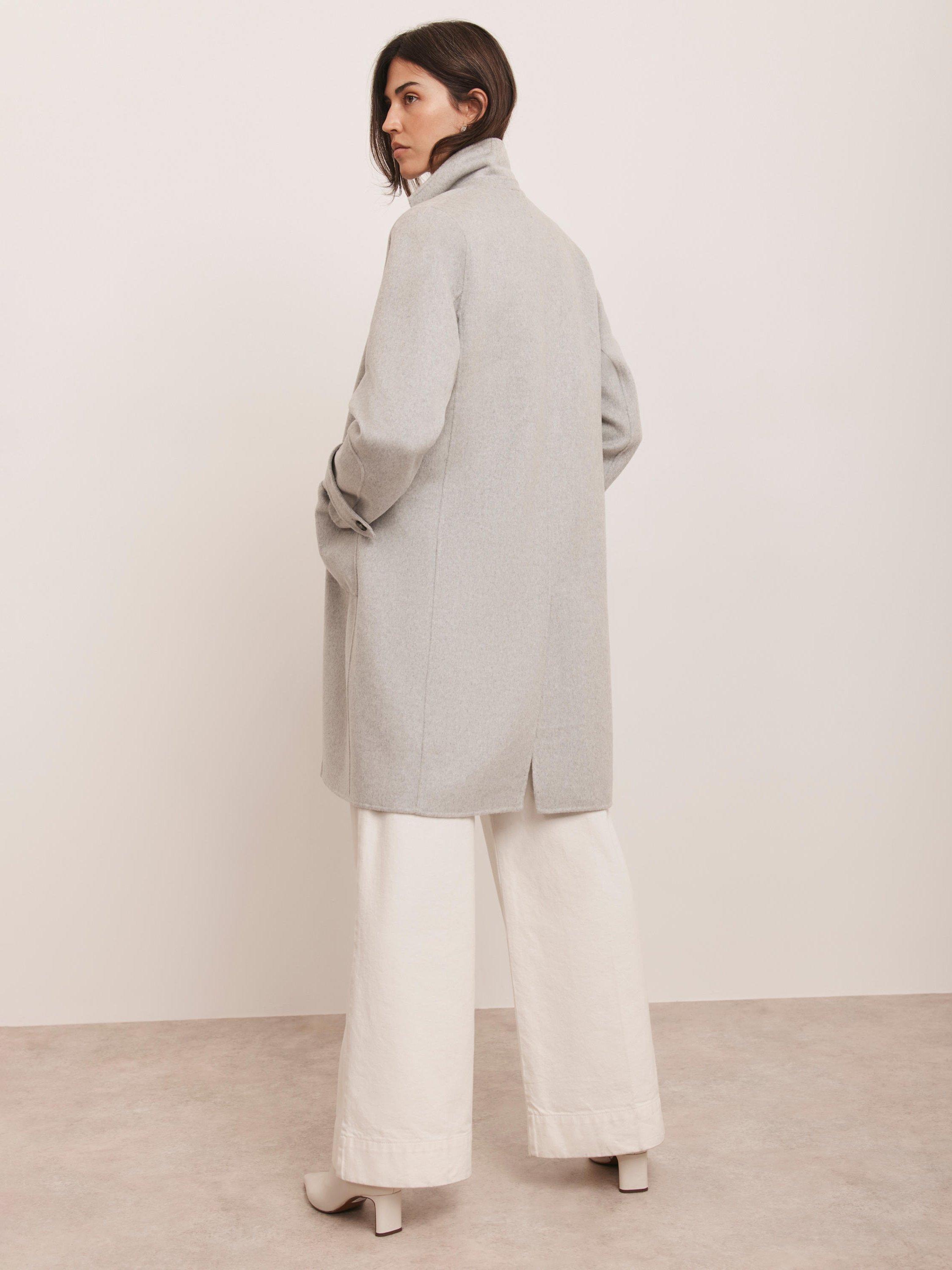 Product image 4 of 8, which shows Mint Velvet Wool Blend Midi Coat, Grey, XL