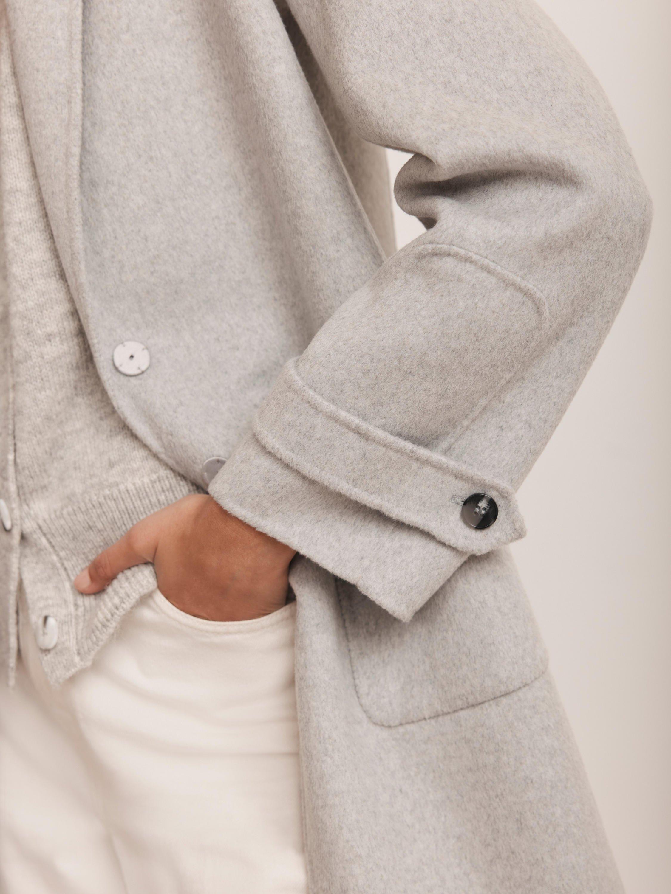 Product image 5 of 8, which shows Mint Velvet Wool Blend Midi Coat, Grey, XL