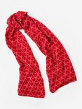 Mint Velvet Heart Print Rectangular Scarf, Red