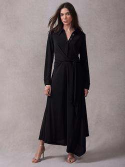 Mint Velvet Tie Front Maxi Dress, Black, Black