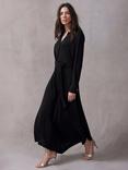 Mint Velvet Tie Front Maxi Dress, Black