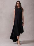 Mint Velvet Asymmetric Midi Dress, Black