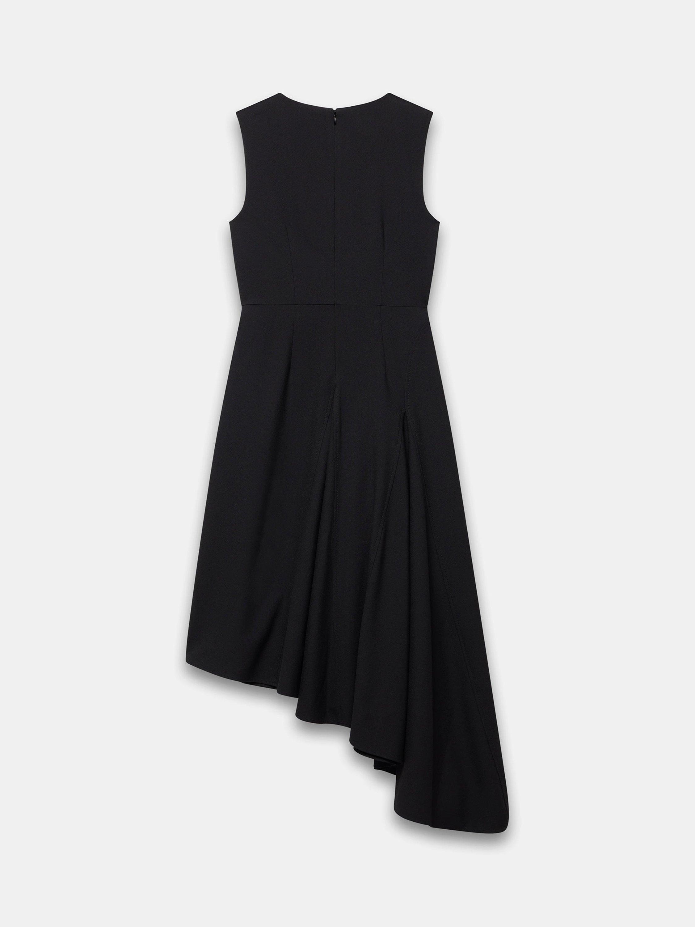 Product image 7 of 7, which shows Mint Velvet Asymmetric Midi Dress, Black, 6