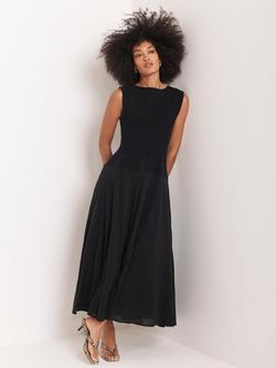 Mint Velvet Split Seam Sleeveless Maxi Dress, Navy Blue, Navy Blue