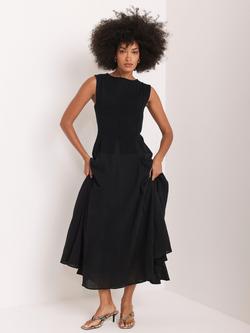 Mint Velvet Split Seam Sleeveless Maxi Dress, Navy Blue - view 2, Navy Blue