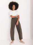 Mint Velvet High Rise Barrel Leg Jeans, Green