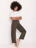 Mint Velvet High Rise Barrel Leg Jeans, Green