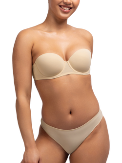Dorina Michelle Lightly Padded Bandeau Bra, Beige