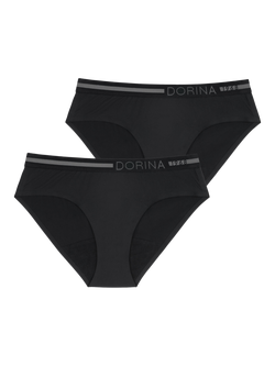 Dorina Period Hipster Knickers, Pack of 2, Black, Black