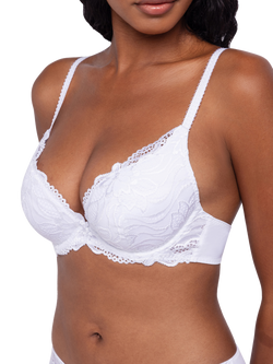 Dorina Angie Push-Up Plunge Bra, Pack of 2, White/Beige
