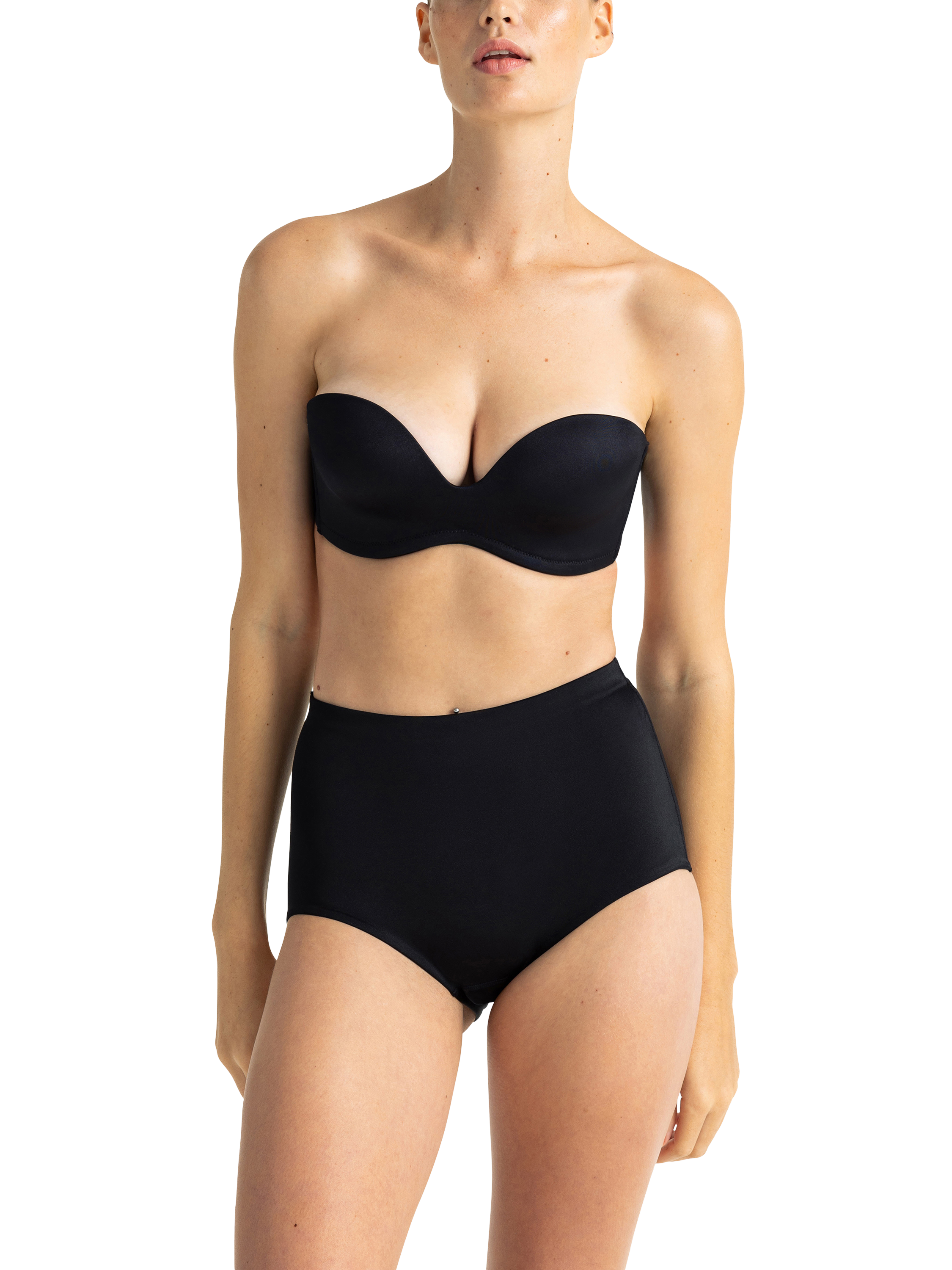Product image 1 of 5, which shows Dorina Sublime Sculpt Bandeau Bra, Black, 32A