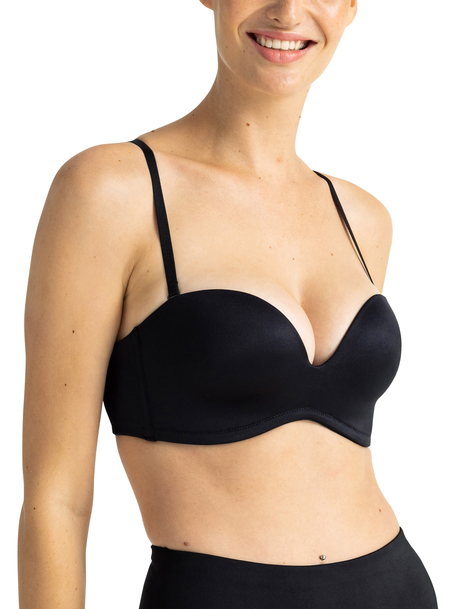 Product image 3 of 5, which shows Dorina Sublime Sculpt Bandeau Bra, Black, 32A