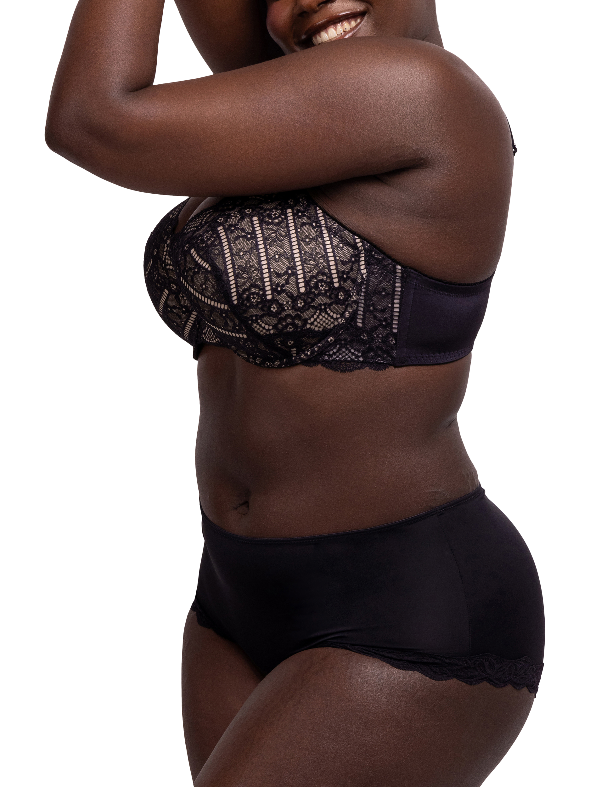 Product image 5 of 6, which shows Dorina Celine Lightly Padded Demi Bra, Black, 32D