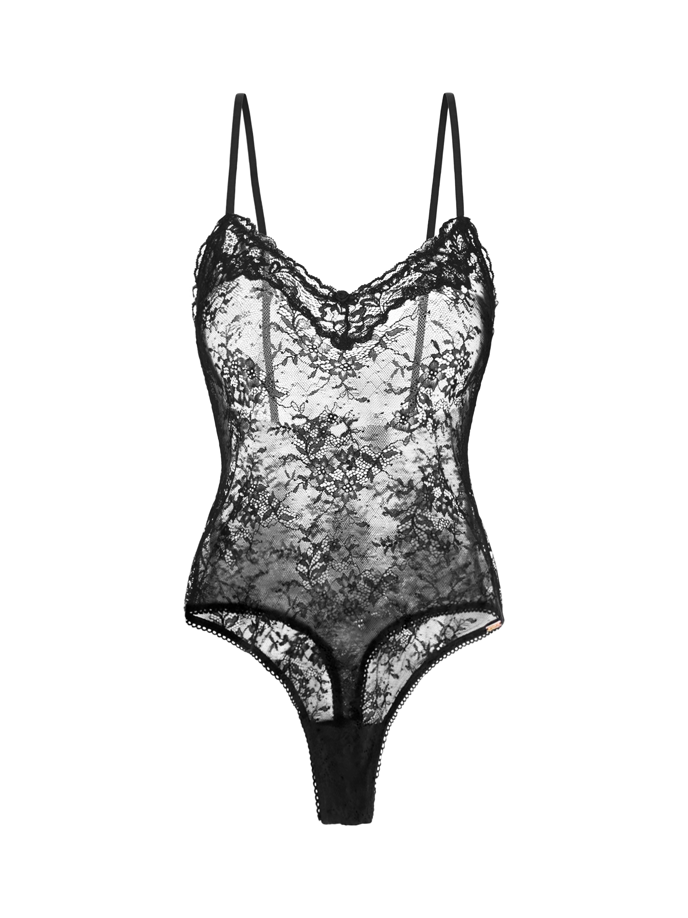 Product image 4 of 6, which shows Dorina Origins Lace Bodysuit, Black, S