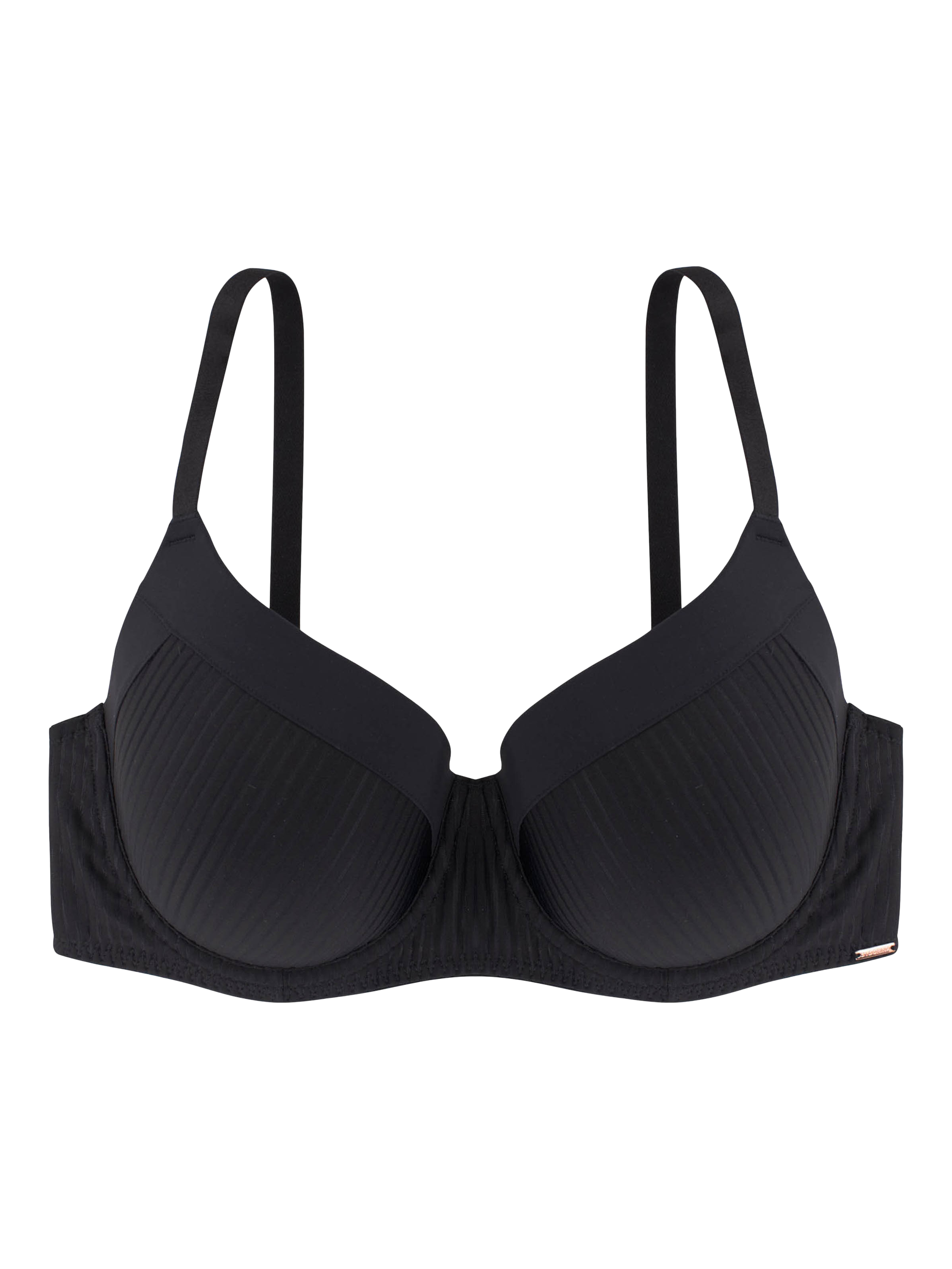Product image 4 of 6, which shows Dorina Carmen Lightly Padded Demi Bra, Black, 36DD