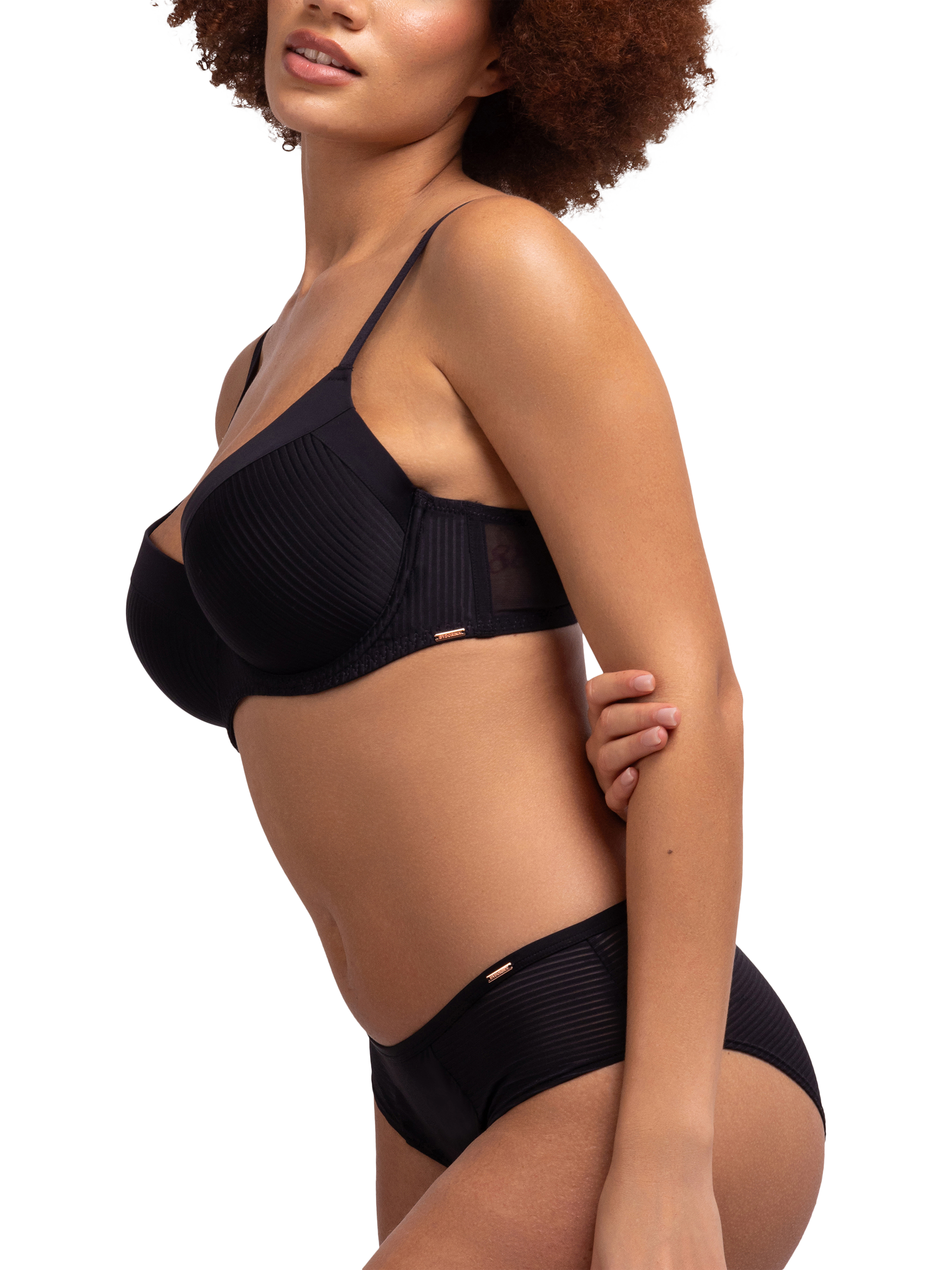 Product image 5 of 6, which shows Dorina Carmen Lightly Padded Demi Bra, Black, 36DD