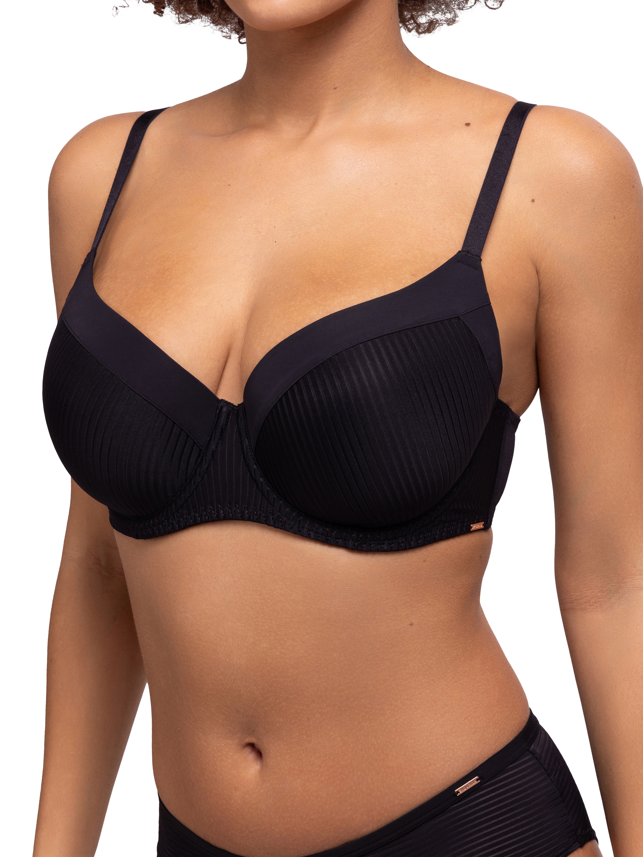 Product image 6 of 6, which shows Dorina Carmen Lightly Padded Demi Bra, Black, 36DD