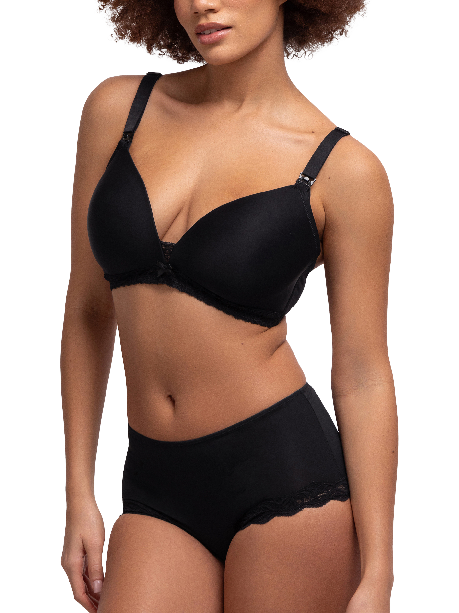 Product image 5 of 6, which shows Dorina May Lightly Padded Nursing Bra, Black, 36D