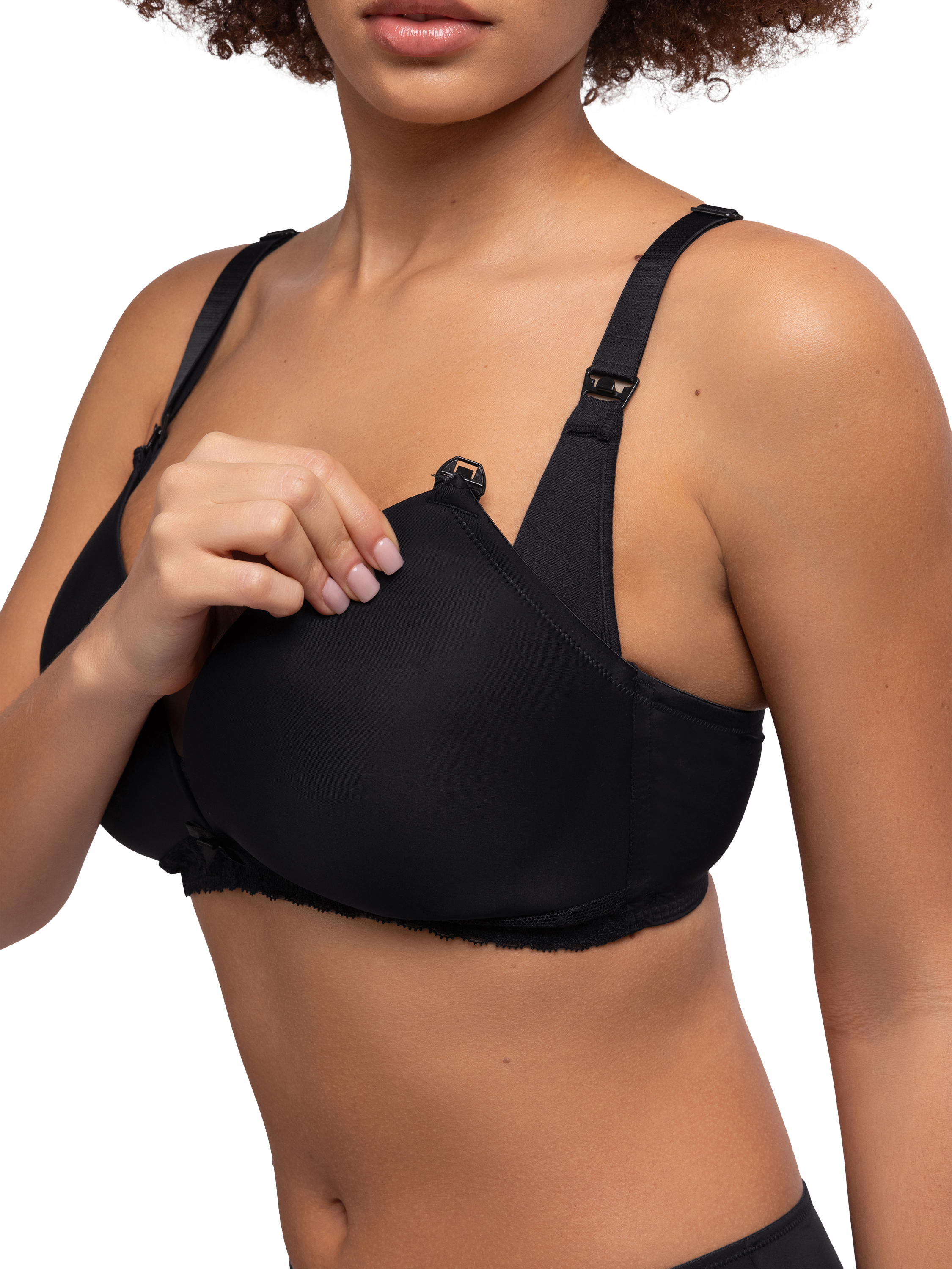 Product image 6 of 6, which shows Dorina May Lightly Padded Nursing Bra, Black, 36D