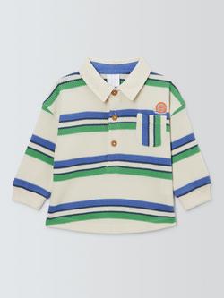 John Lewis Baby Textured Cotton Rugby Shirt, Multi, Multi