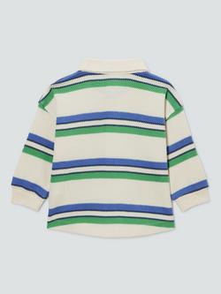 John Lewis Baby Textured Cotton Rugby Shirt, Multi - view 2, Multi