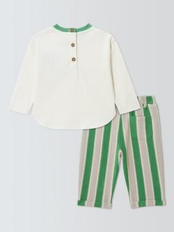 John Lewis Baby Taking it Slow Long Sleeve Top and Trousers Set, Green - view 2, Green