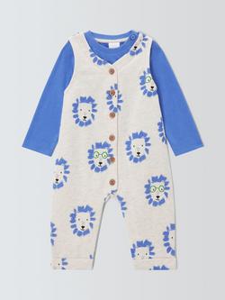 John Lewis Baby Lion Dungarees & Long Sleeve Top Set, Multi, Multi